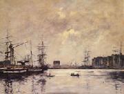 Eugene Boudin The Port of Le Havre(Dock of La Barre) USA oil painting artist